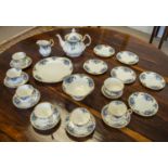 TEA SERVICE, Royal Albert bone china, 'Moonlight Rose' pattern, including a teapot, a milk jug, cake