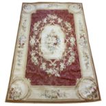 AUBUSSON RUG, 187cm x 121cm.