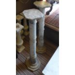 MARBLE PEDESTALS, a pair, 95cm H. (2)