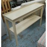 OKA CONSOLE TABLE, 35cm x 82cm H x 114cm.