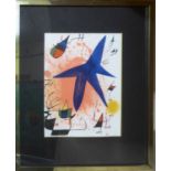 JOAN MIRO 'The Blue Star', 1972, lithograph, with the Mark Gallery label verso, 33cm x 25cm,
