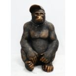 CONTEMPORARY SCHOOL SCULPTURAL STUDY, gorilla with baseball cap.