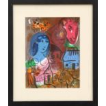 MARC CHAGALL, 'Woman with horse', original lithograph 1969, printed by Mourlot, 30cm x 23cm,