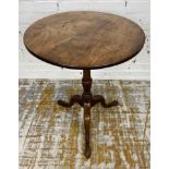 TRIPOD TABLE, George III mahogany circa 1780, circular tilt top above turned column and tripod