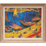 ANDRE DERAIN 'Le Port', quadrichrome, signed in the plate, 50cm x 60cm, framed and glazed. (