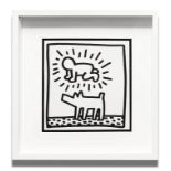 KEITH HARING Untitled (Dog and baby), 1982, lithograph, published by Tony Shafrazy Gallery NY,