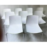 ARPER CATIFA 46 CHAIRS BY LIEVORE ALTHERR MOLINA, a set of nine, stacking green and white, 80cm