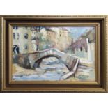 KEITH STEPHENS, 'Orrido di Nesso, Lake Como', oil on board, 24cm x 37cm, signed, framed.