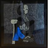PABLO PICASSO 'Seated woman, Marie-Therese Walter', silk, signed in the plate, 87cm x 87cm, framed