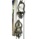 WALL BRACKET MIRRORS, a pair, Victorian giltwood and gesso, 75cm x 33cm x 17cm. (2)