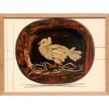 PABLO PICASSO 'Oiseau', study for a ceramic plate, 27cm x 37cm, framed and glazed.