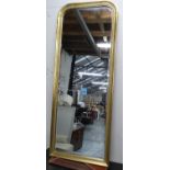 DRESSING MIRROR, Victorian style, gilt beaded frame, 163cm x 65cm.