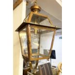 HALL LANTERN, Victorian style brass, 60cm excluding drop.