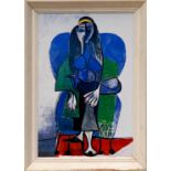 PABLO PICASSO, 'Femme Francis', quadrichrome, 70cm x 48cm, framed and glazed.