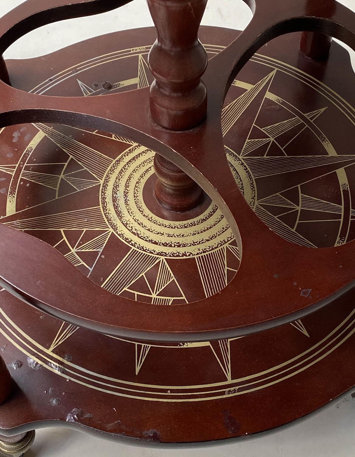 GLOBE COCKTAIL CABINET, in the form of an antique terrestrial globe on stand with rising lid and - Image 3 of 7