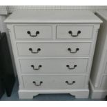 WHITE CHEST OF DRAWERS, 47cm x 113cm H x 96cm.