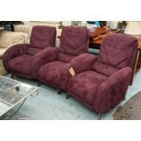 NATUZZI CINEMA SOFA, recline-able mechanism (sold as seen), 252cm L.