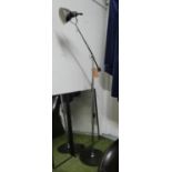 FLOOR LAMP, 1950's English style, polished metal, 187cm H at tallest approx.
