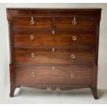 SCOTTISH HALL CHEST, early 19th century Scottish mahogany of adapted shallow proportions with two