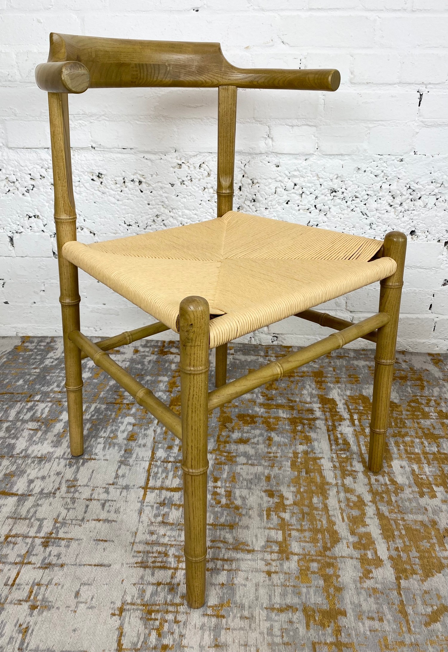 FAUX BAMBOO WISHBONE STYLE CHAIRS, a set of four, Hans J Wegner inspired, 81cm H x 57cm W. (4) - Image 3 of 5