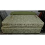DOUBLE BED, mattress and base, Regency 'Prince Regent 2000', and green headboard, 186cm W.