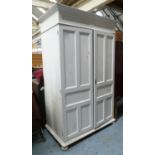 HOME OFFICE/CABINET, with a fitted interior cream painted (needs repainted), 64cm x 176cm H x 111cm.