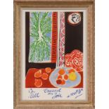 HENRI MATISSE 'Nice, Travail et Joie', poster, 70cm x 50cm, framed and glazed.