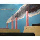 JOHN HENRY BROOKER (20th century British), 'Speed' oil on canvas, 80cm x 100cm.