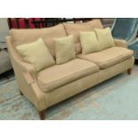 SOFA, light brown, 185cm W x 85cm H.