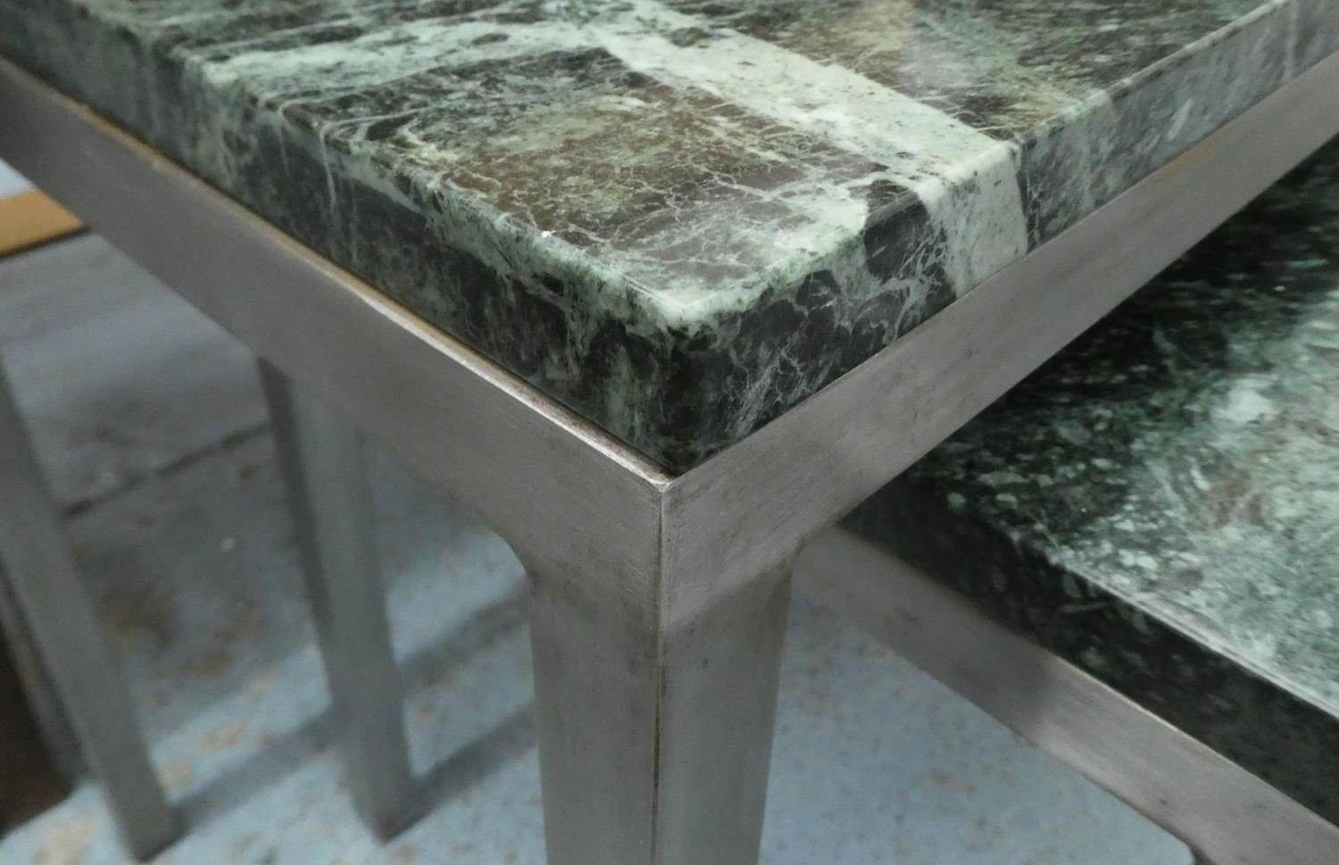 NESTING TABLES, a graduated pair, honed terrazzo tops, 76cm x 38cm x 49cm at largest. (2) - Image 3 of 3