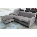 CORNER SOFA, Howard style, purple fabric finish, 225cm W approx.