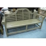 AFTER EDWIN LUTYENS GARDEN BENCH, 106cm H x 200cm, grey painted.