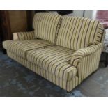 HOWARD STYLE SOFA, contemporary striped upholstery, 160cm W.