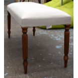 HALL SEAT, 98cm L x 45cm H x 40cm D, with linen upholstery.