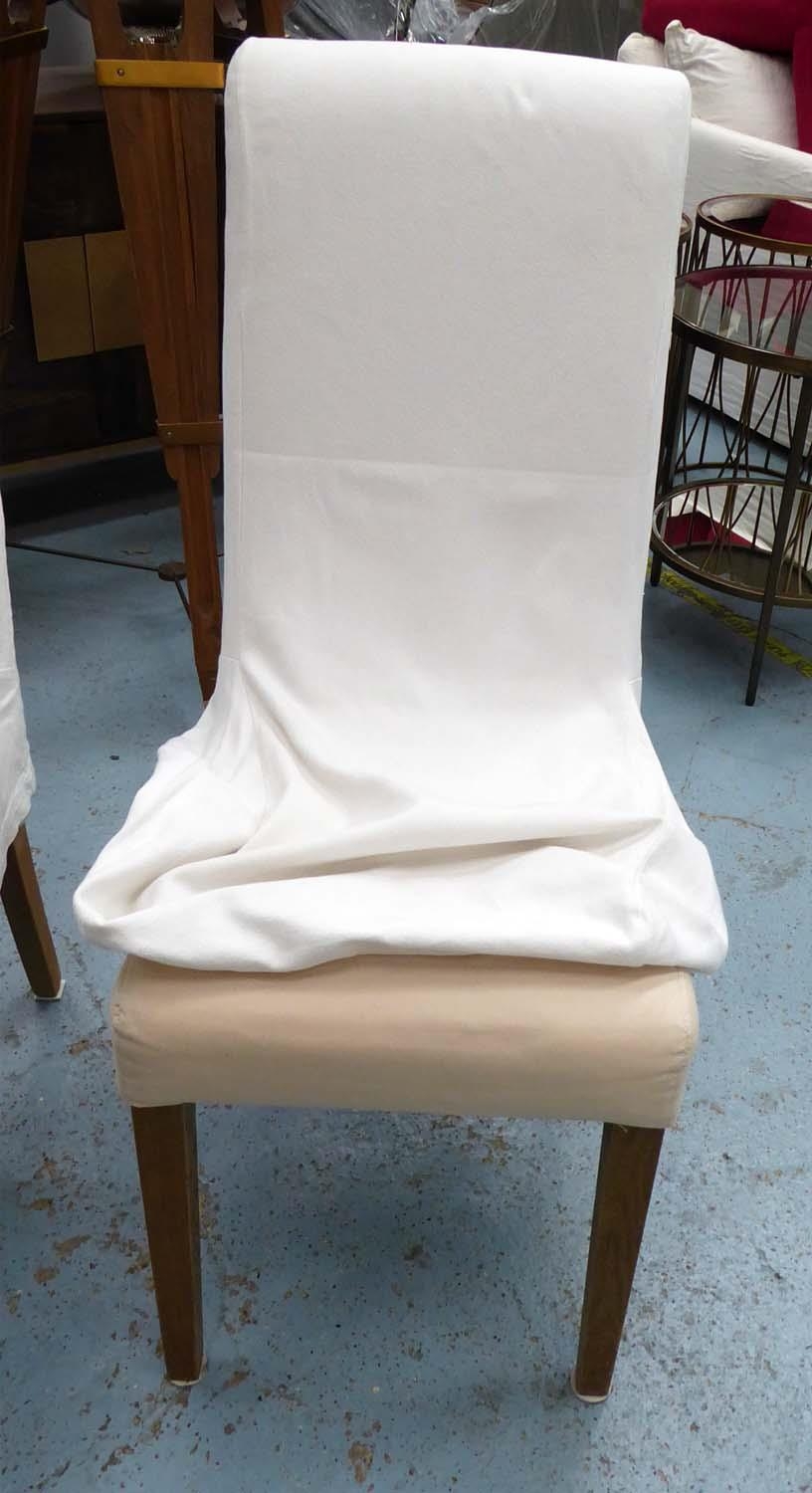 OKA DINING CHAIRS, six, 43cm W x 100cm H with removable cream covers. (6) - Image 6 of 14