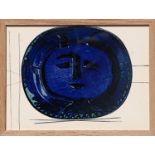 PABLO PICASSO 'Visage Cobalt', quadrichrome, from 'Ceramique de Picasso' portfolio, 27cm x 38cm,