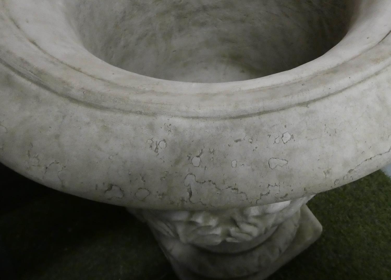 GARDEN URNS, two, with acanthus leaves, 63cm. (2) - Image 6 of 6