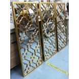 MIRRORED AND GILT WALL PANELS, three, 48cm W x 118cm H. (3)