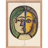 PABLO PICASSO 'Visage Multi', quadrichrome, from 'Ceramique de Picasso' portfolio, 27cm x 38cm,