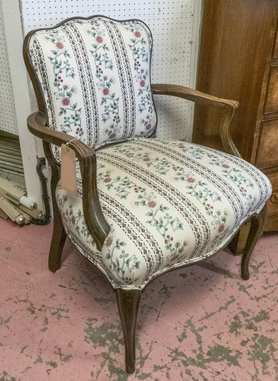 FAUTEUIL, in floral upholstery, 63cm W.