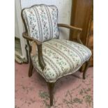 FAUTEUIL, in floral upholstery, 63cm W.