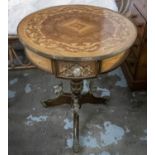 OCCASIONAL TABLE, with inlaid marquetry detail and applied gilt metal detail with decorative