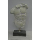 STUDY OF ADONIS, on stand, faux stone, 68cm H.