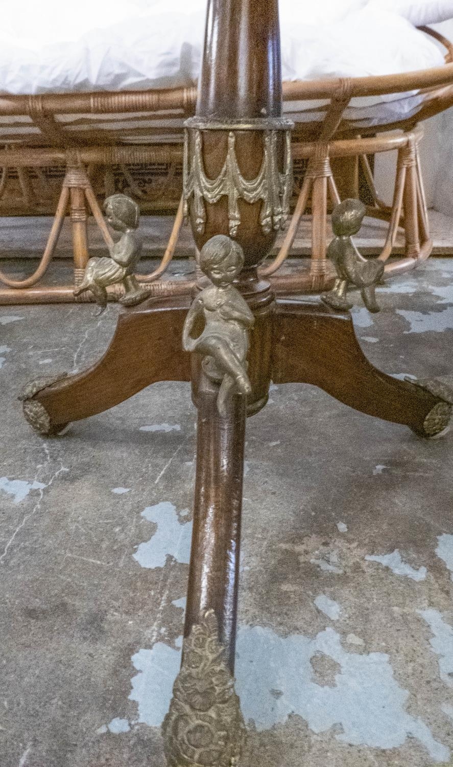 OCCASIONAL TABLE, with inlaid marquetry detail and applied gilt metal detail with decorative - Image 5 of 5