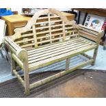 AFTER EDWIN LUTYENS GARDEN BENCH, 165cm W, weathered teak, 165cm W.