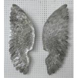 CONTEMPORARY SCHOOL, the wings of the angel, sculptural relief study, 70cm x 28cm. (2)