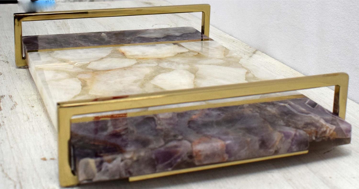 TRAY, agate, 40cm x 27cm. - Image 3 of 8