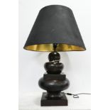 ANDREW MARTIN TABLE LAMP, 89cm H with a black shade.