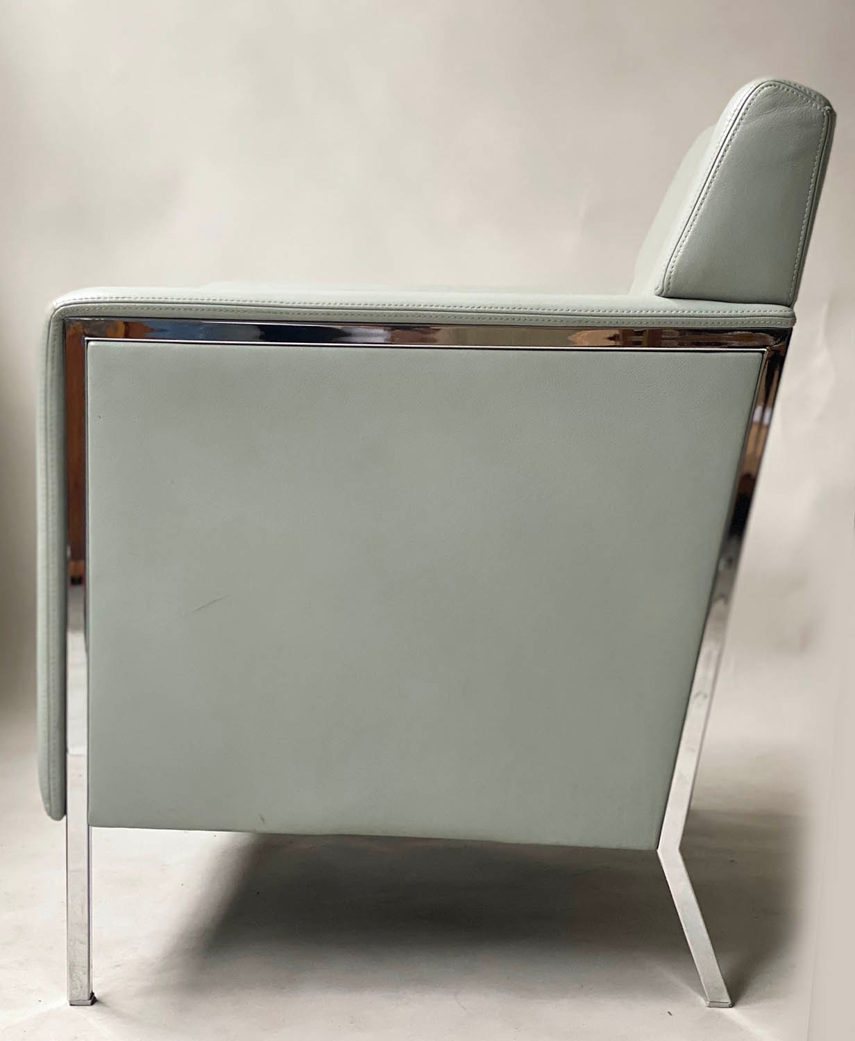 MOROSO STEEL CHAIRS, a pair, by Enrico Franzolini, 72cm W. (2) - Image 9 of 12