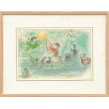 MARC CHAGALL 'The Sirens', off set lithograph, Ref. Odyssey, 27cm x 40cm.